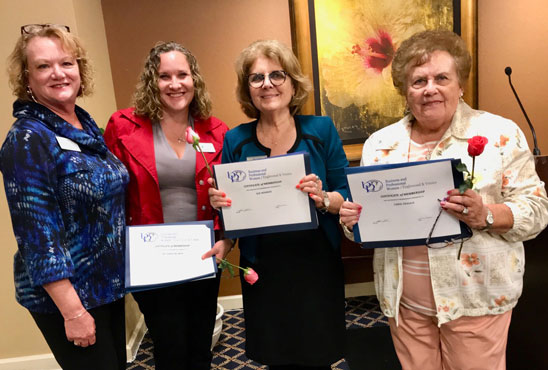 Debra Shaw - 2nd BPWEV Vice President, Dr. Karen Helmick, Sue Hofgrefe, Carol DeGulis - new BPWEV Members